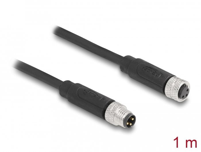 Delock M8 A-Kodiert 3 Pin Cable Stecker Zu Buchse Pur (Tpu) 1 M