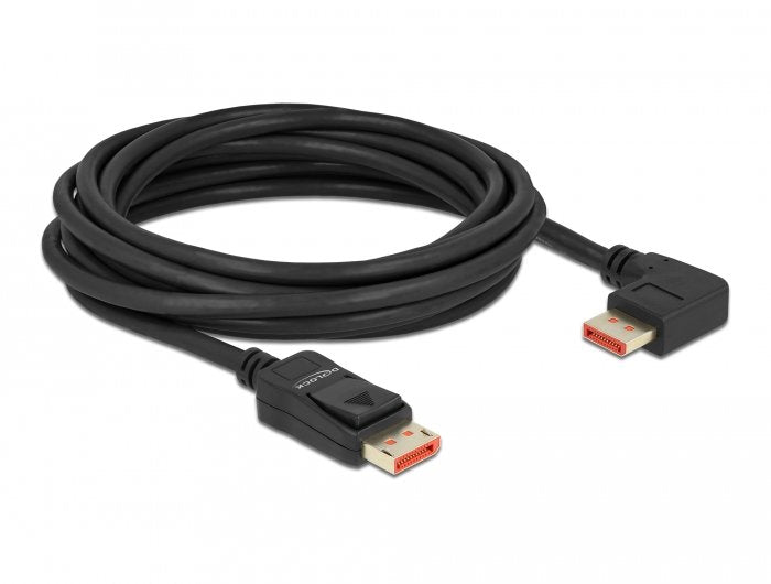 Delock Displayport Cable Stecker Gerade Zu Stecker 90 Rechts Gewinkelt 8k 60 Hz 5 M