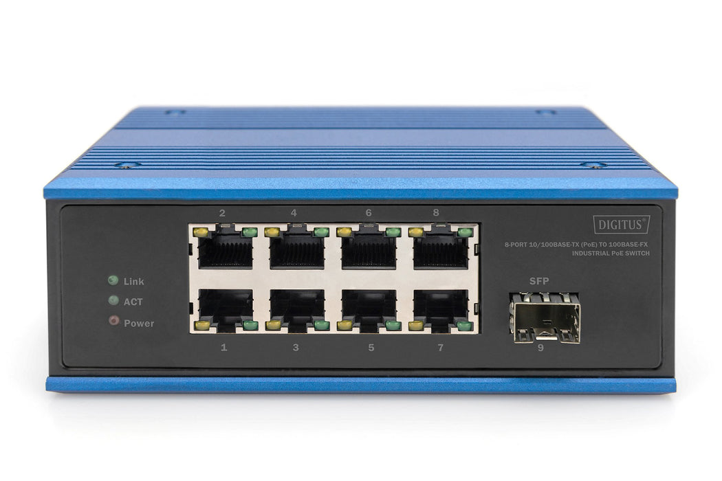 EAN 4016032485469 - Digitus DN-651133 switch No administrado Fast Ethernet (10/100) Energía sobre Ethernet (PoE) Negro, Azul imagen 3