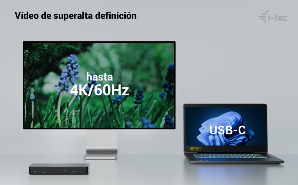 I-Tec Thunderbolt 4 Intelligent Dual Display Ds 1x Tb4 2x Dp 1x Glan 1x Usb-C Gen2 3x Usb-A Gen2 1x Usb 2.0 1x Audio Mic Pd 90w Kl