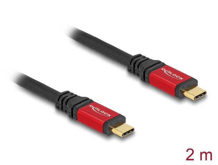 Delock 80091 Cable Usb 5 Gbps Usb Type-C Macho A Macho Pd 3.0 100 W E-Marker 2 M Rojo Metal