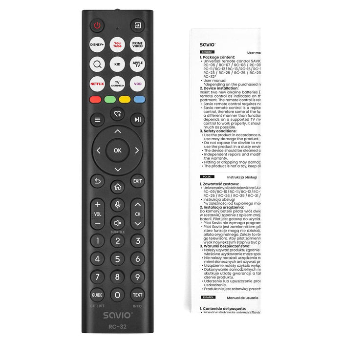 Savio Rc-32 Mando A Distancia Universal/De Repuesto Para Tv Hisense  Smart Tv