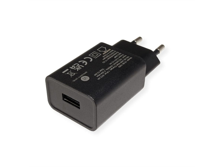 Value Usb Charger Mit Euro-Stecker, 1-Port (Typ-A), 12w