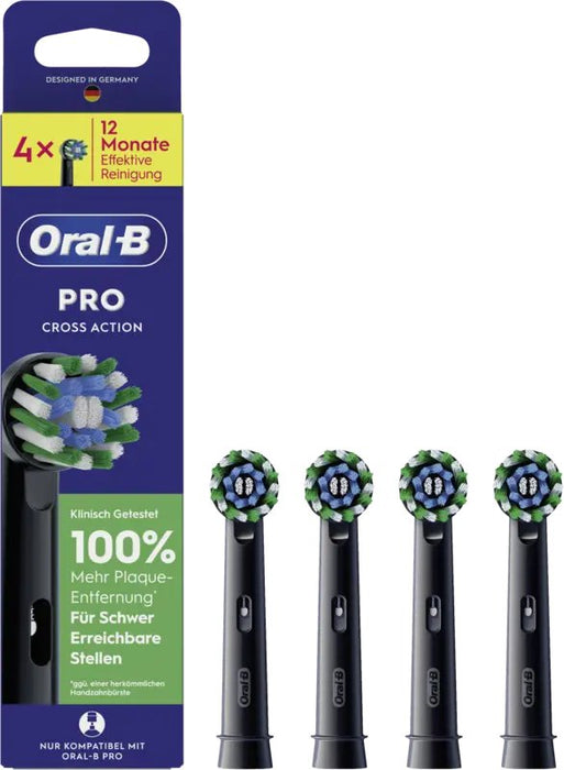 Oral-B Aufsteckbürsten Schwarz Pro Crossaction 4er