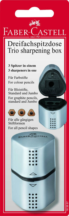 EAN 4005401838975 - Faber-Castell 48253 sacapuntas Sacapuntas manual Negro, Plata imagen 1