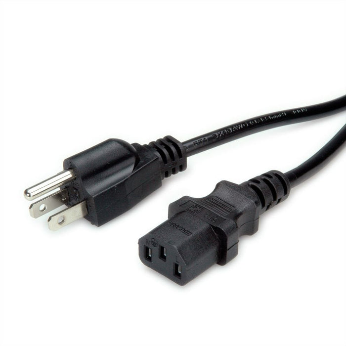Value Netzcable Nema-5 Auf C13 Fr Usa, Schwarz, 1,8 M