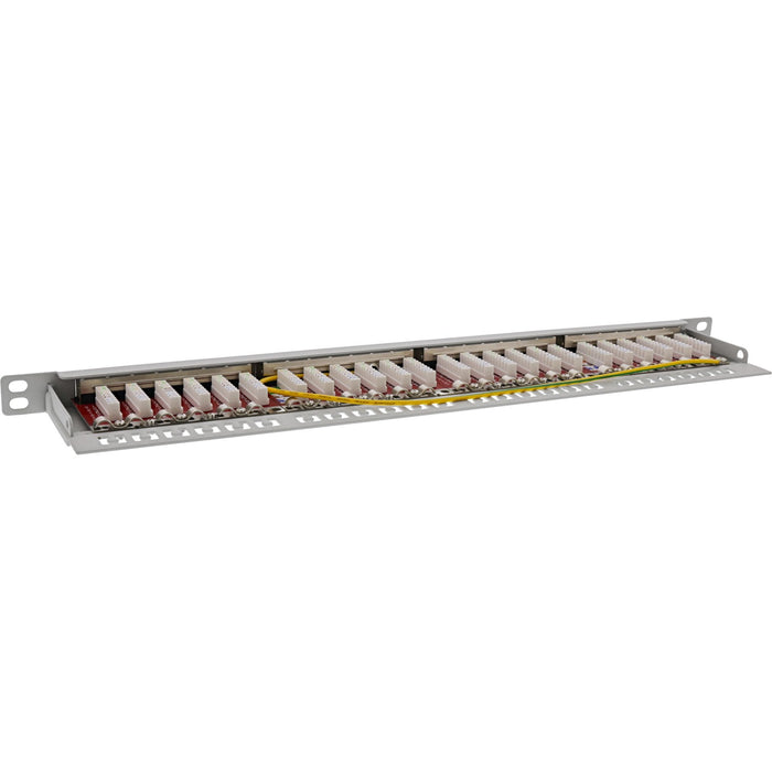 Inline® 19" Patch Panel Cat.6a 0.5 U 24-Port, With Dust Projoection, Gris