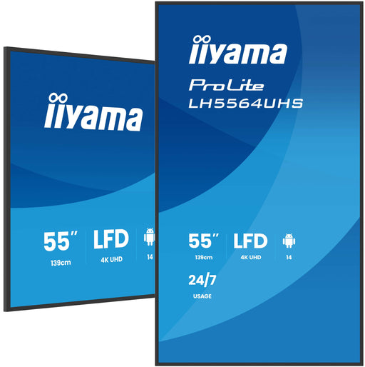 EAN 4948570125319 - iiyama LH5564UHS-B1AG pantalla de señalización Pantalla plana para señalización digital 139,7 cm (55") Wi imagen 1