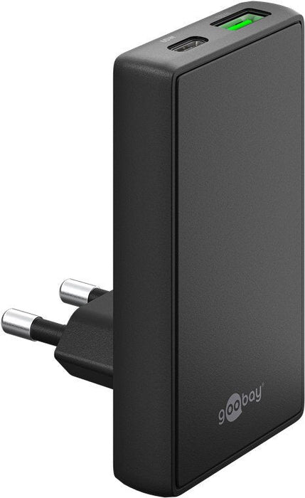 Cargador Rápido Goobay Usb-C/A Pd Gan 90° Dua Negro, 65 Watt) 75723