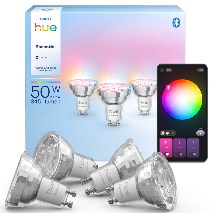 Philips Hue Essential Blanco & Color Smart Led Gu10 Pack De 4