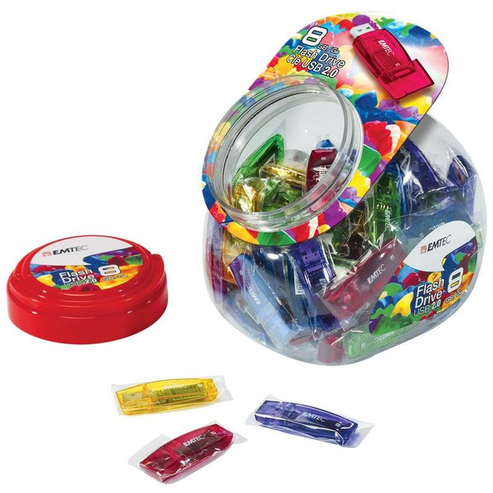 Emtec Usb2.0 C410 8gb Candy Jar 80 Pces