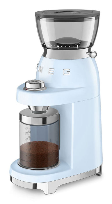 Molinillo De Café Smeg Cgf03pbeu, 15 Niveles De Molienda, Depósito De 240 G, 150 W, Azul Claro.