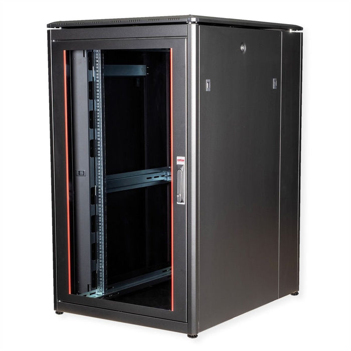 Roline 19-Zoll Netzwerkschrank Pro 26 He, 800x1000 Bxt Glastr Schwarz