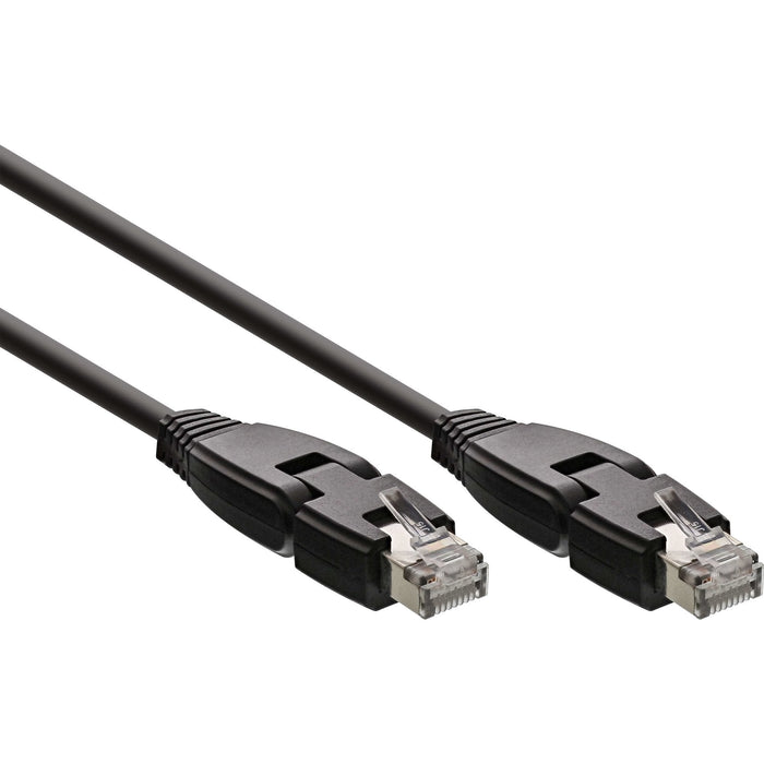 Cable De Red Inline 180° S/Ftp Pimf Cat.6a 500mhz Libre De Halógenos Cobre Negro 1m