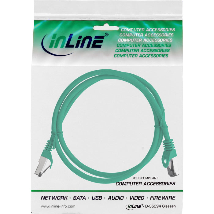 Cable De Red Inline S/Ftp Pimf Cat.8.1 Libre De Halógenos 2000mhz Verde 0,5m