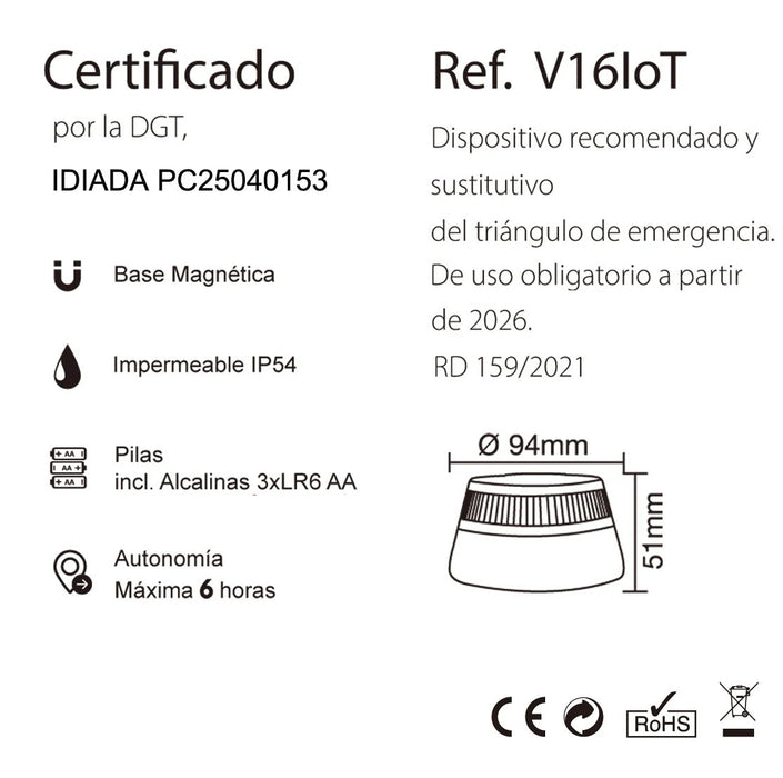 EAN 8436027003427 - EBox V16IoT EB2503 lámpara de emergencia Naranja imagen 5