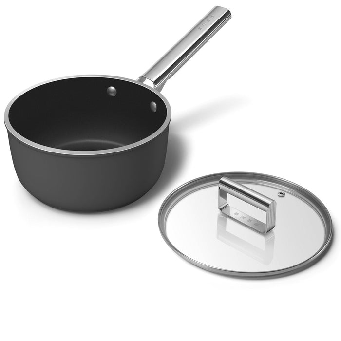 Smeg Spf2012blm Kochtopf, 20 Cm, Keramik, Edelstahlgriff, Mattschwarz