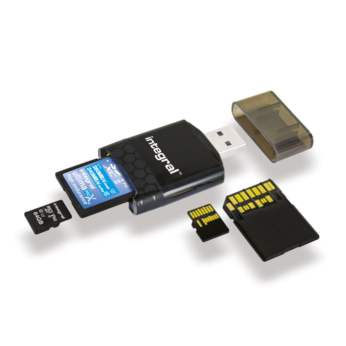 Lector De Tarjetas Usb-A 3.0 Integral Dual Slot (Negro)