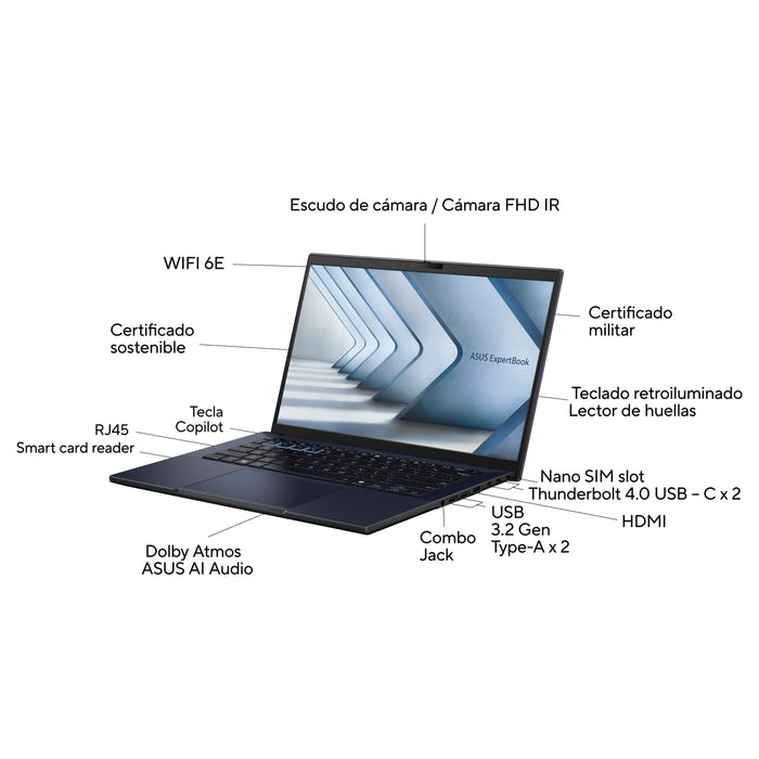 EAN 4711387563878 - ASUS ExpertBook B3 B3404CVA-Q50441X Intel® Core™ i7 35,6 cm (14") DDR5-SDRAM Wi-Fi 6E (802.11ax) imagen 3