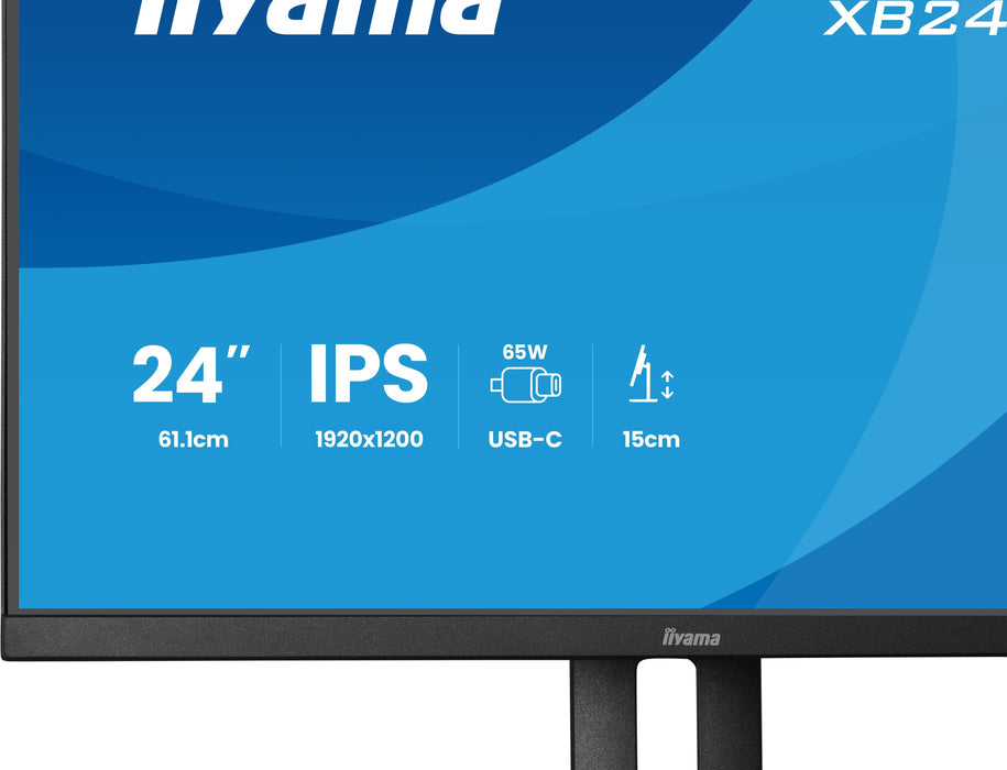 Monitor Iiyama Prolite Xb2495wsc-B1  24" Negro (Mate), Wuxga, Ips, Hdmi, Usb-C, Usb-Hub, 100hz Panel) Xb2495wsc-B1