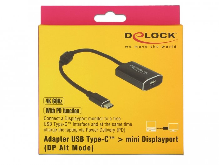 Delock Adaptador Usb Type-C Macho  Mini Displayport Hembra (Modo Dp Alt) 4k 60 Hz Con Función Pd