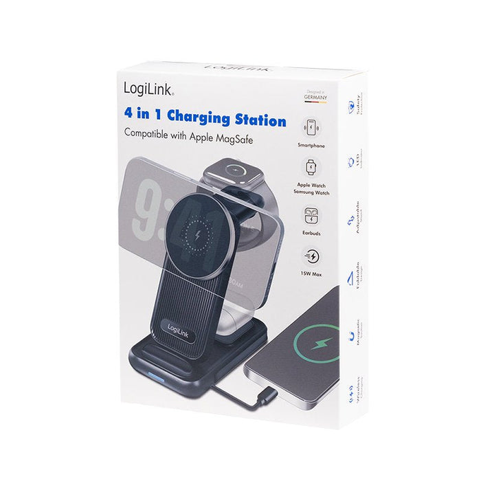 Logilink Wireless Table Charger, 4 In 1, 15w