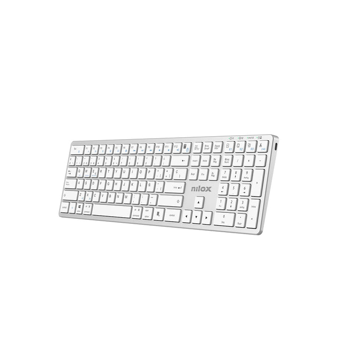 EAN 8431775136540 - Nilox PRO WIRELESS SILVER ESPANOL teclado Hogar / Oficina USB + Bluetooth QWERTY Español Blanco imagen 2