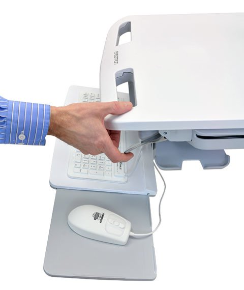 Ergotron Styleview Emr Cart With Lcd Pivot, Life Powered, Eu Carro Multimedia Aluminio, Gris, Blanco Panel Plano