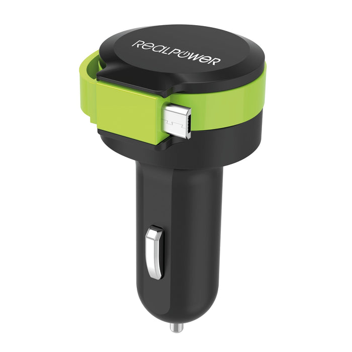 EAN 4040895005205 - RealPower 257635 cargador de dispositivo móvil Universal Negro, Verde Encendedor de cigarrillos Auto imagen 3