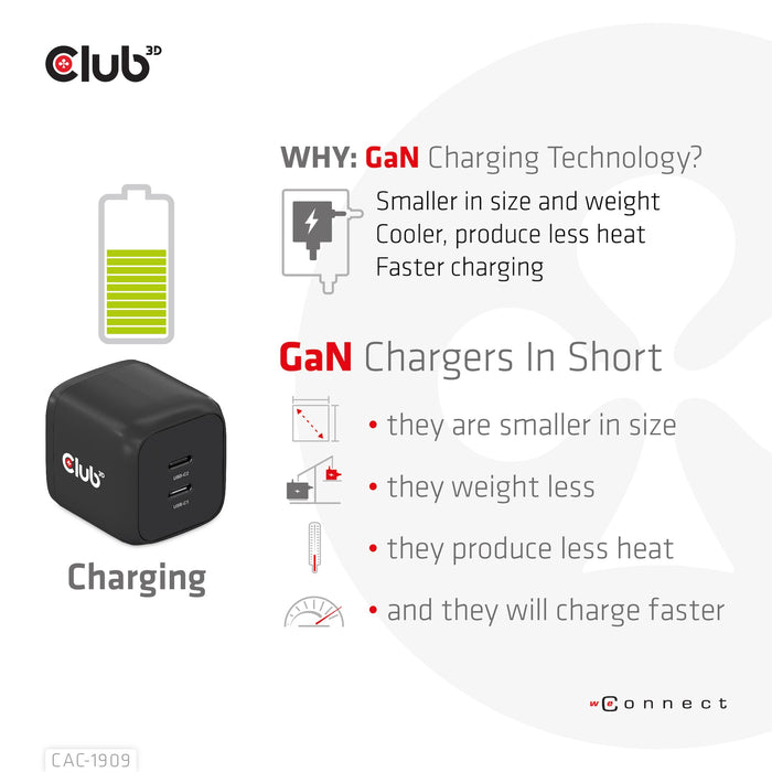 EAN 8719214472382 - CLUB3D CAC-1909EU cargador de dispositivo móvil Teléfono móvil, Portátil, Smartphone Negro Corriente alte imagen 3