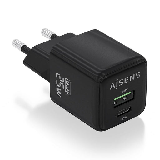 EAN 8436574709513 - AISENS ASCH-25W2P015-BK cargador de dispositivo móvil Universal Corriente alterna Carga rápida Interior imagen 1