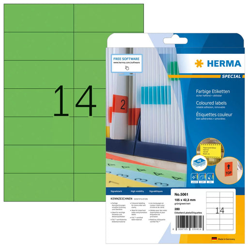 EAN 4008705050616 - HERMA 5061 etiqueta de impresora Verde Etiqueta para impresora autoadhesiva imagen 1