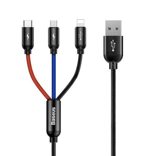 EAN 6953156273948 - Colorfone CAMLT-BSY01 cable USB 1,2 m USB A 3 x USB C Negro, Rojo, Azul imagen 1