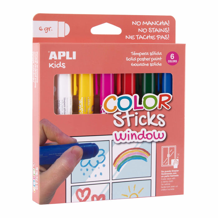 EAN 8410782193630 - APLI Kids 19363 marcador de tiza Bala Azul, Verde, Rosa, Rojo, Blanco, Amarillo 6 pieza(s) imagen 1