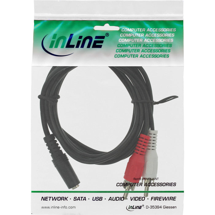Cable De Audio Inline 2x Rca Macho A 3.5mm Estéreo Hembra 5m