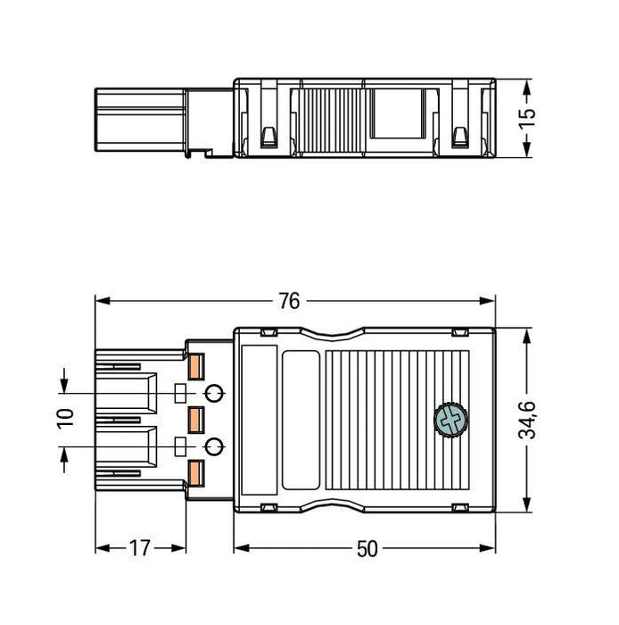Wago 770-113 Stecker,Mit Zugentlastungsgehuse, 3-Polig,Schwarz
