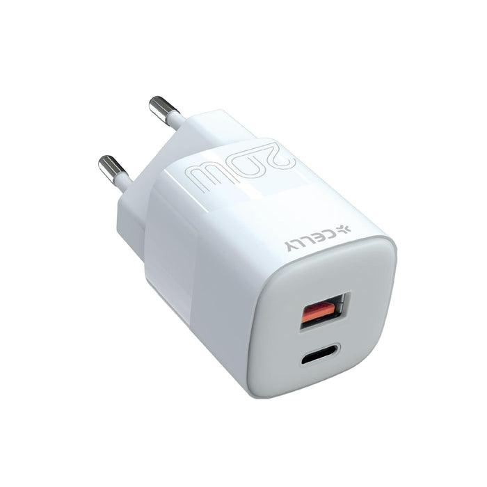 EAN 8021735208365 - Celly TC2USBUSBC20EVO cargador de dispositivo móvil Universal Blanco Corriente alterna Carga rápida Inter imagen 1