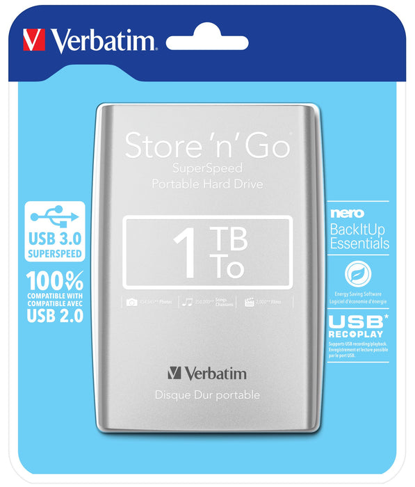 EAN 239425307184 - Verbatim Store 'n' Go disco duro externo 2.5" Micro-USB B 3.2 Gen 1 (3.1 Gen 1) Plata imagen 1
