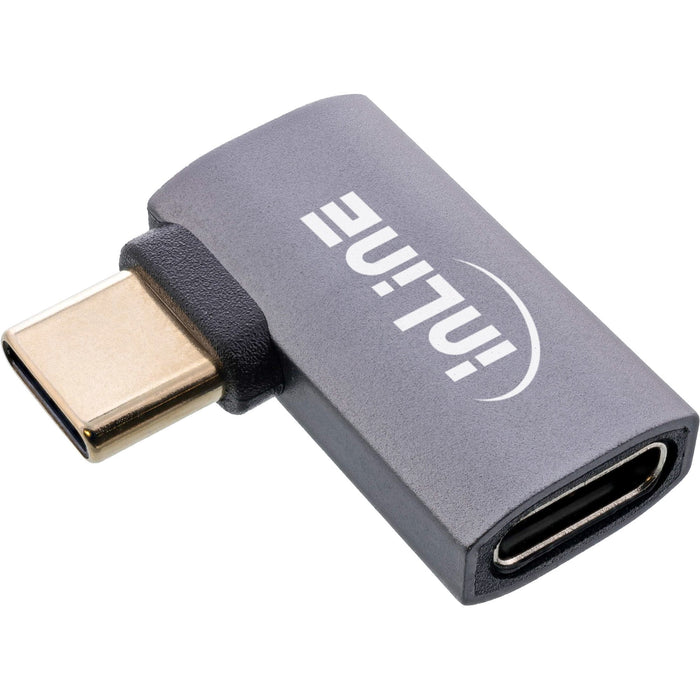 Inline® Usb4 Adapter, Usb-C Male/Female Right/Left Angled, Aluminium, Gris