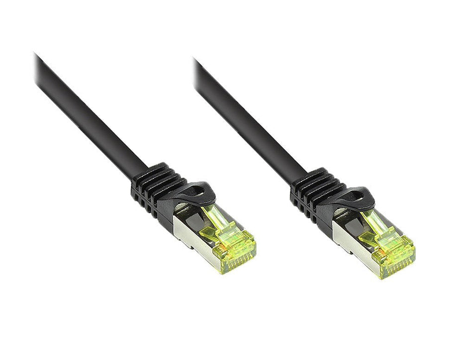 Goodconnections Rj45 Cable De Red Mit Cat. 7 Rohcable Und Rastnasenschutz (), S Ftp, Pimf, Halogenfrei, 500mhz, Ofc, Schwarz, 7,5m,