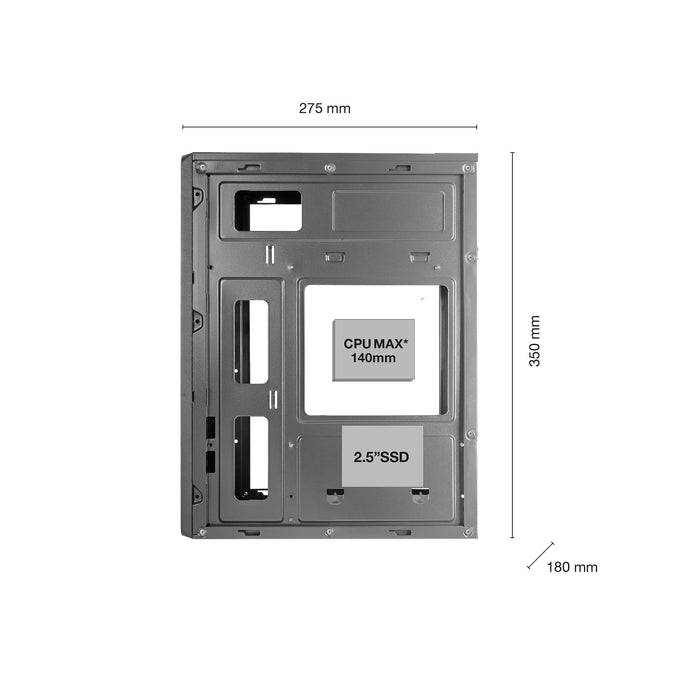 Caja Micro Atx Tacens Anima Ac7500 Con Fuente 500w Frontal 3d Disipador Max 140mm Gpu Max 250mm Negr