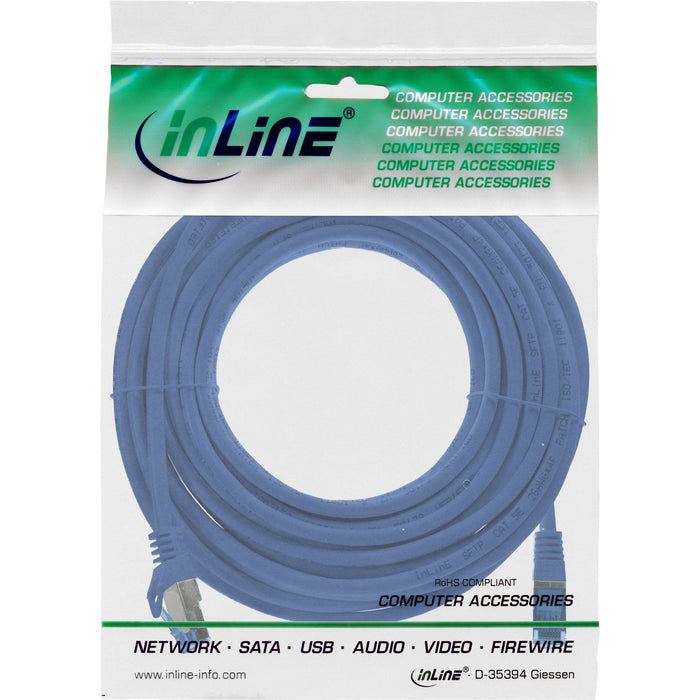Inline® Patch Cable, Cat.6a, S/Ftp, Tpe (Lszh), Cca, Blue, 10m