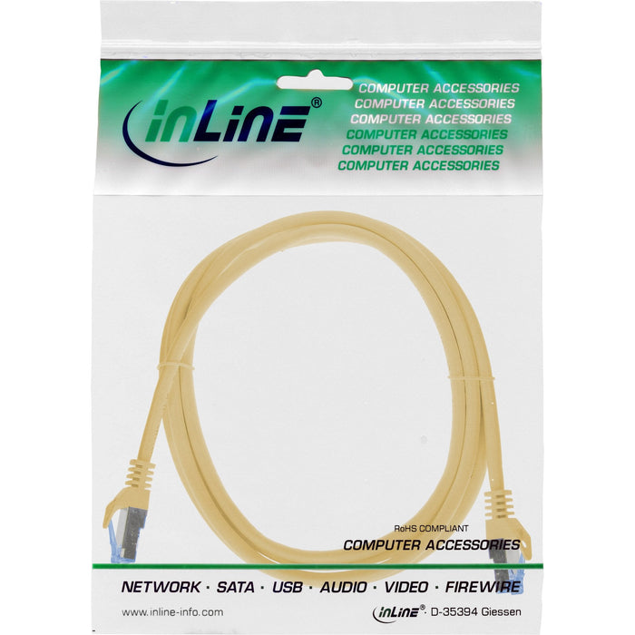 Inline® Patch Cable, Cat.6a, S/Ftp, Tpe (Lszh), Cca, Yellow, 0.5m