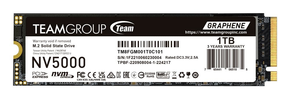EAN 4711430808550 - Team Group NV5000 1 TB M.2 PCI Express 4.0 NVMe 3D NAND imagen 1