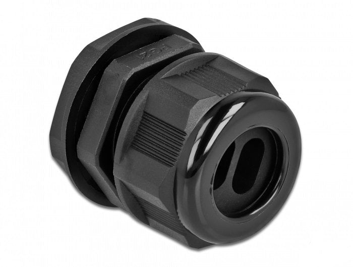 Delock 60393 Prensaestopas Pg21 Para Cable Plano Con Dos Entradas De Cable Negro 2 Piezas