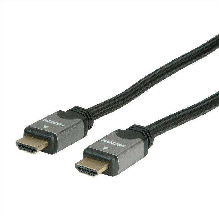 Roline Hdmi High Speed Cable Mit Ethernet, St-St, Schwarz   Silber, 1,5 M