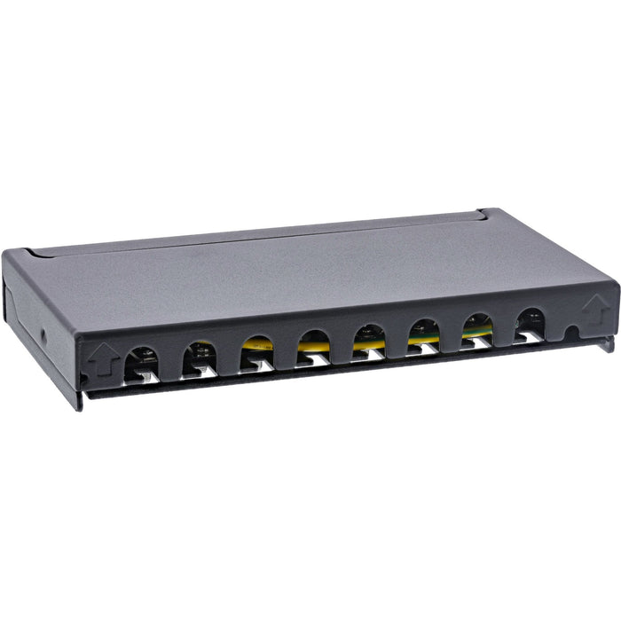 Inline® Patch Panel Cat.6a 0.5u 8-Port, For Table/Wall/Rail, With Dust Projoection, Negro