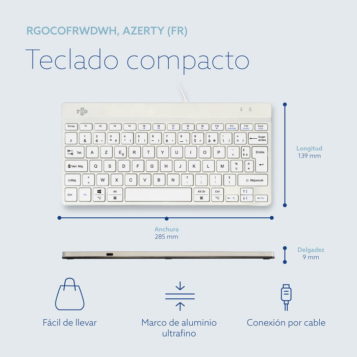 EAN 8719274492023 - R-Go Tools RGOCOFRWDWH teclado Oficina USB Francés imagen 12