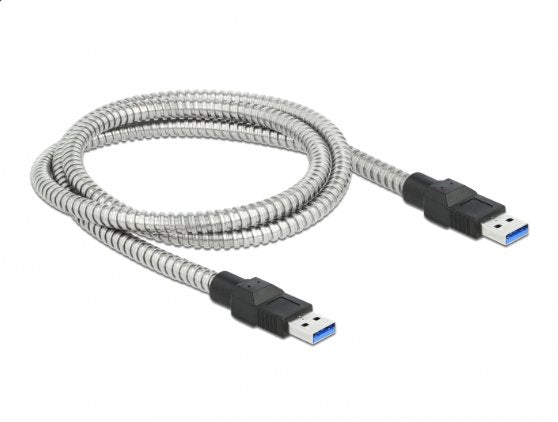Delock 86775 Cable Usb 3.2 Gen 1 De Tipo-A Macho A Tipo-A Macho Con Cubierta Metálica 1 M