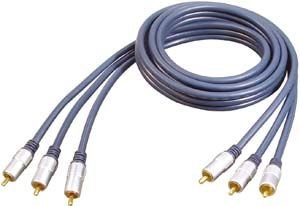 3x Conector Rca Macho - 3x Conector Rca Macho 5,0 M